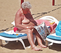 old granny at beach